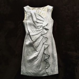 NEW ✨ Silver Cascade-Front Cocktail Dress